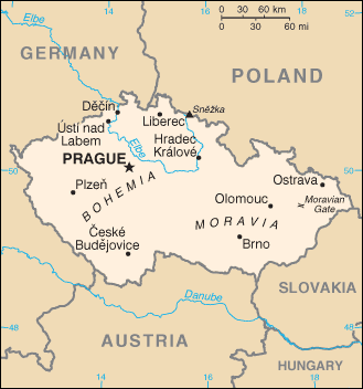 Map of the Czech Republic